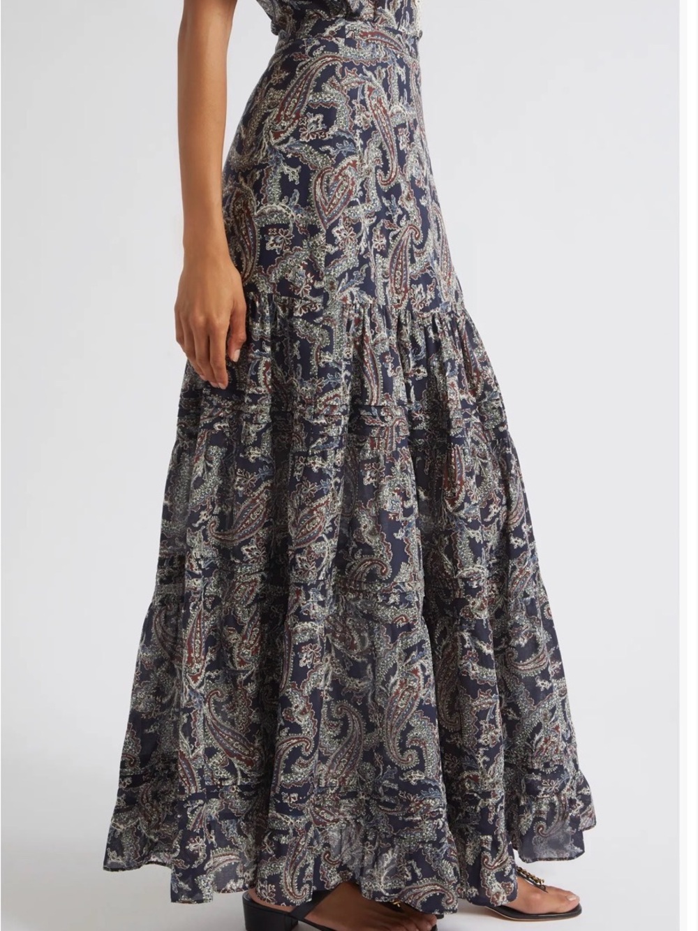 NWT! Veronica Beard Heatheralyn Paisley Tiered Cotton Skirt